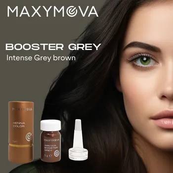 Barva na řasy a obočí Maxymova Henna Color – prášková henna na obočí 5 g Barva: Booster Grey