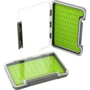 Pouzdro na rybářské vybavení Vodotěsná krabička na mušky Leichi Slim se silikonovou vložkou malá čirá a šedá