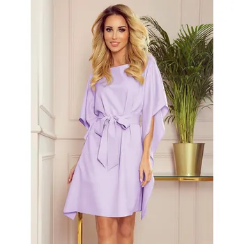 Dámské šaty Dámské společenské šaty oversize 287-8 fialové, VELIKOST L/XL
