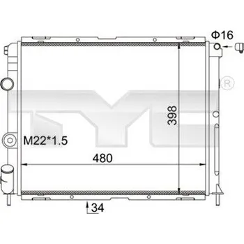 Chladič motoru Chladič, chlazení motoru TYC 728-0012-R