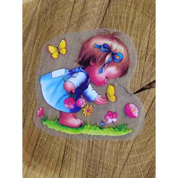 Textilní nažehlovací páska Nažehlovací obrázky holčička s mašlí