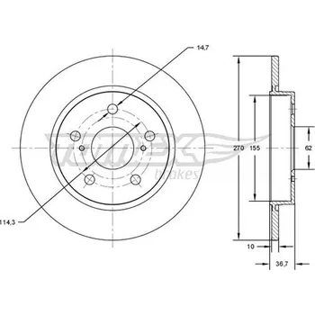 Brzdový kotouč Brzdový kotouč TOMEX Brakes TX 72-00