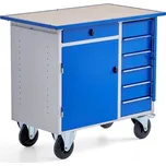 Mobilní pracovní stůl FLEX, 7 zásuvek, 1 skříňka