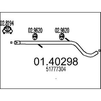 Výfukový systém Výfuková trubka MTS 01.40298