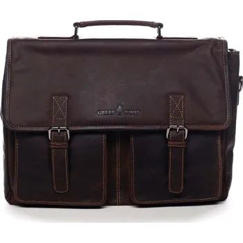Pánská aktovka Pánská kožená brašna tmavě hnědá - Greenwood Louney hnědá
