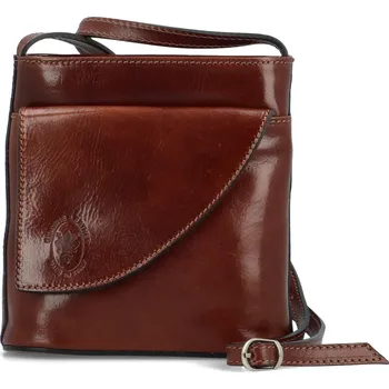 Kabelka Dámská kožená crossbody kabelka hnědá - Delami Ilaria hnědá