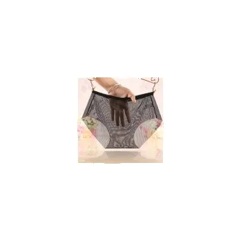 Dámské erotické kalhotky Sexy vintage transparentní hedvábné kalhotky ZM002 Velikost L Barva Černá bdsm-bondage-shop 08595729736559 8595729736559