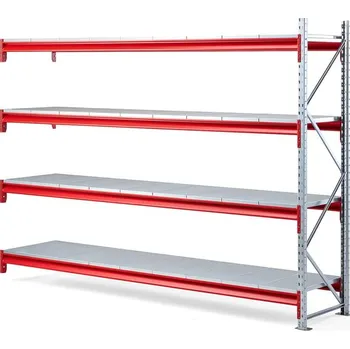 Dílenský regál Skladový regál TOUGH, přídavný, 2000x2700x600 mm, 4 plechové police