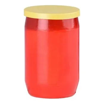 Svíčka Svíce hřbitovní olejová 100g 29h. červená žluté víčko