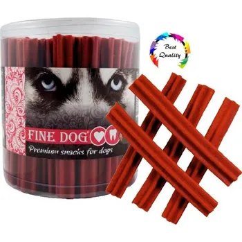 Pamlsek pro psa FINE DOG Jerky kříž hovězí 12,5cm 50ks - DÓZA