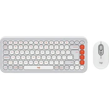 Klávesnice s myší Logitech POP ICON, US layout - bílá