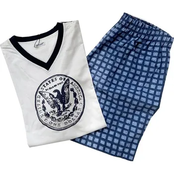 Pánské pyžamo Pánské pyžamo KR/KN IGL - Favab bílo-černá XL