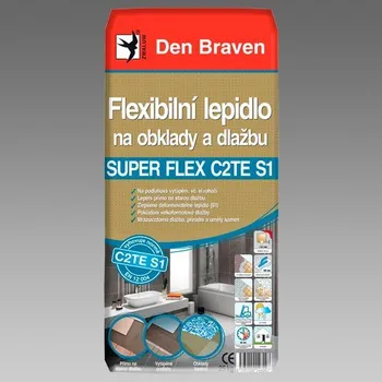 Průmyslové lepidlo DEN BRAVEN Flexibilní lepidlo na obklady a dlažbu SUPER FLEX C2TES1 7kg šedá