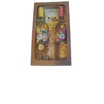 Dárkový potravinový koš Dárkové balení bílá vína Pop Art polosuché a sladké a dýňová semínka pražená slaná 100 g ( bílá vína Pop Art polosuché a sladké a dýňová semínka)