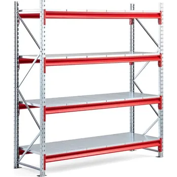 Dílenský regál Skladový regál TOUGH, 2000x1900x600 mm, 4 plechové police