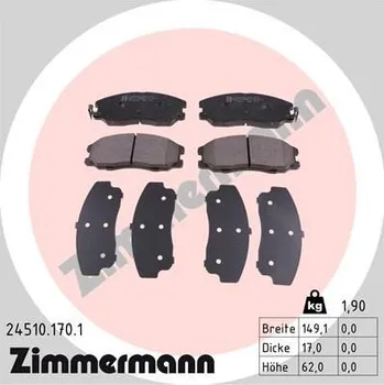 Brzdová destička Sada brzdových destiček, kotoučová brzda ZIMMERMANN 24510.170.1