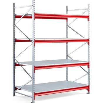 Dílenský regál Skladový regál TOUGH, 2500x1900x1000 mm, 4 plechové police