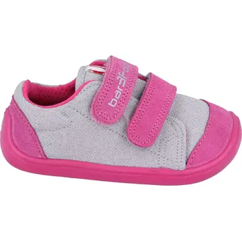 Dívčí tenisky Plátěné tenisky Bar3foot Elf Denver natural - šedé/růžové 25