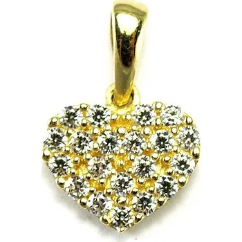 Přívěsek Zlatý přívěsek srdce se zirkony