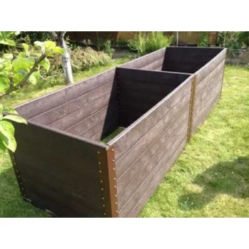 Vyvýšený záhon TRANSFORM TRAPLAST Vyvýšený záhon dvoukomorový vč. šroubení, hnědý 200/126/80 - 6 pater