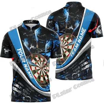 Dámské tričko Polo košile pro hráče Darts s vlastním jménem 3D CS474 Velikost: 4XL, Barva (Varianta): Zip Polo košile 1