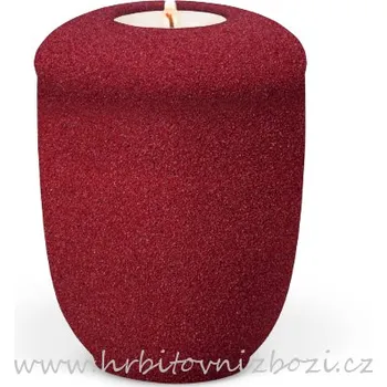 Smuteční dekorace Urna malá vínověčervená pískový povrch