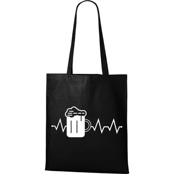 Nákupní taška DOBRÝ TRIKO Bavlněná taška s potiskem Tep pivo Barva: Černá