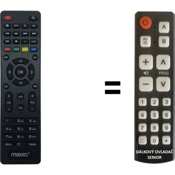 Dálkový ovladač Maxxo DVB -T2 ANDROID BOX náhradní dálkový ovladač pro seniory