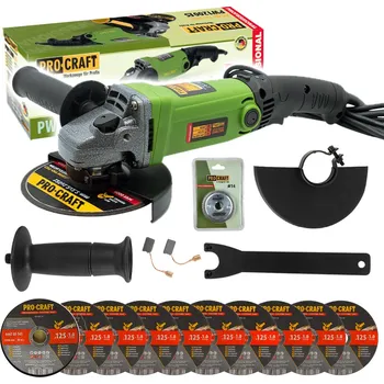 úhlová bruska Bruska úhlová Procraft PW1200ES + rychloupínací matice RM14, 10x řezný kotouč CD125x1.0b v boxu | SPW1200ES/CD125x1.0b/RM14