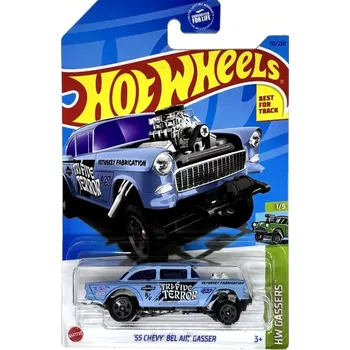 autíčko HOT WHEELS - '55 Chevy Bel Air Gasser Blue (E7)