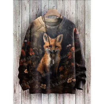 Dámský svetr Svetr s potiskem drak a zvířata 3D CS436 Velikost: XL, Barva (Varianta): Svetr 1