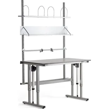 Dílenský stůl Balicí stůl MOTION, elektricky nastavitelná výška, 1500x800 mm, šedá