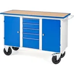 Mobilní pracovní stůl FLEX, 2 skříňky, 5 zásuvek