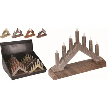 Vánoční svícen Vánoční svícen pyramida 960006 7 LED teplá bílá mix barev