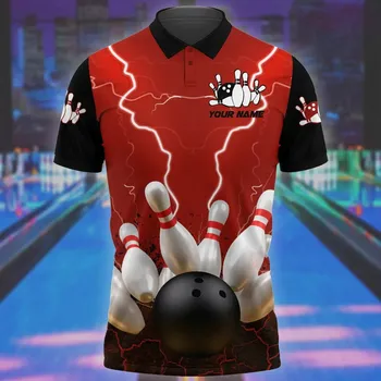 Dámské tričko Tričko dres pro tým Bowling s 3D potiskem CS454 Velikost: 3XL, Barva (Varianta): Polo košile 10