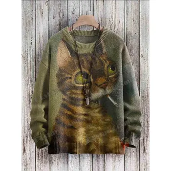 Dámský svetr Svetr s 3D potiskem obličeje CS404 Velikost: 4XL, Barva (Varianta): Svetr 4