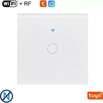 vypínač WiFi+RF vypínač bílý 1CH s nulou i bez nuly - Tuya (Jednotlačítkový vypínač osvětlení ovládaný pomocí WiFi)