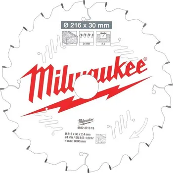 Pilový kotouč MILWAUKEE Pilový kotouč na dřevo 216x30x2,4 24ATB neg 4932471315