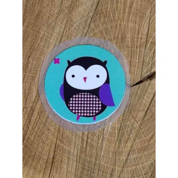 Textilní nažehlovací páska Nažehlovací obrázky sova tyrkys