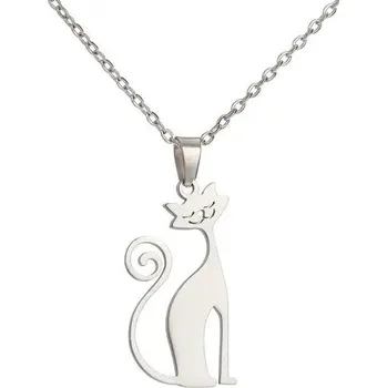 Řetízek Náhrdelník a přívěsek kočka