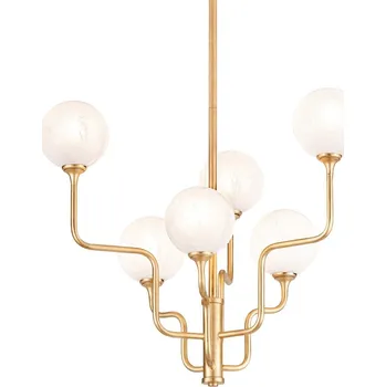 HUDSON VALLEY Závěsné svítidlo ONYX ocel/sklo zlatá/matná G9 6x25W - HUDSON VALLEY (Corbettt) HVLG 332-28-VGL-CE