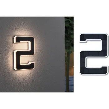 Venkovní osvětlení PAULMANN Venkovní solární domovní číslo 2 IP44 3.000K 0,2W nabíjecí baterie výměnná - PAULMANN P 79843