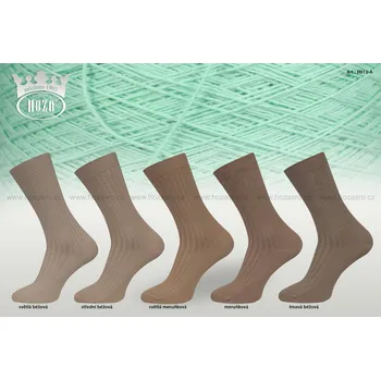 Pánské ponožky Hoza Pánské ponožky žebrované 5/2,100% bavlna - hnědý mix - H013-A 5 párů 43-46