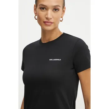 Bavlněné tričko Karl Lagerfeld ESSENTIAL A1W17019 černá 99X, vel. L