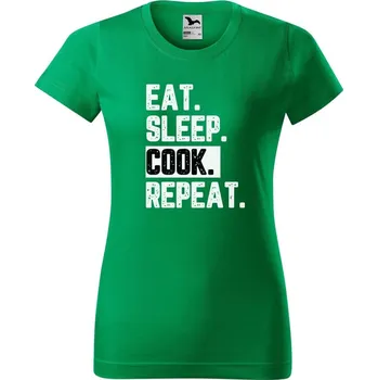 Dámské tričko DOBRÝ TRIKO Dámské tričko s potiskem Cook Barva: Středně zelená, Velikost: XS