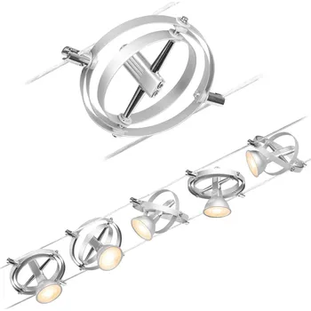 Bodové svítidlo PAULMANN Lankový systém Cardan matný chrom 5 spotů bez zdroje světla max. 10W GU5,3 DC 60VA - PAULMANN P 94436