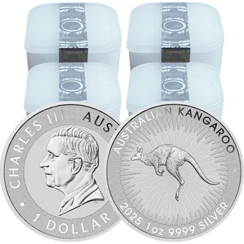 The Perth Mint Stříbrná investiční mince 1 Oz - Australian Kangaroo 2025 Tuby (100ks)