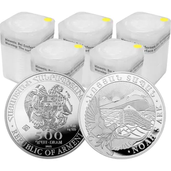 LEV Stříbrná investiční mince 1 Oz - Noemova archa 2025 Tuby (100ks)