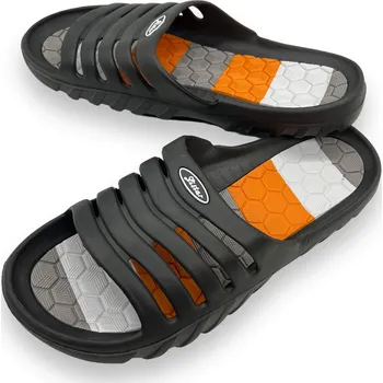 Pánské pantofle Listar Pánské šedé nadměrné pantofle 04 Barva: Šedá, Velikost: 47