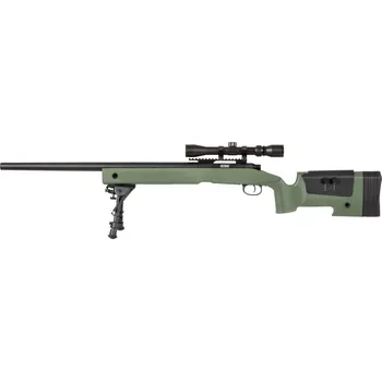 Airsoftová zbraň Airsoft sniper SA-S02 CORE™ SAG M40 High Velocity - olivová OD, optika, dvojnožka, Specna Arms